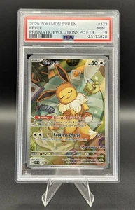 Pokemon SVP-EN Eevee #173 Prismatic Evolutions ETB Pokemon Center Stamp PSA 9 - Picture 1 of 2