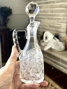 Schöne ABP seltene Form Cruet Superior Rohling und geschliffenes geschliffenes Glas 8 Zoll - Bild 1 von 10