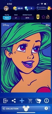 Topps Disney Collect Digital Ariel Face Value Rare Award 2020 - Image 1 of 2
