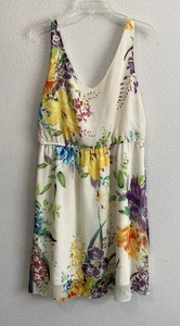 Old Navy Blue Floral Summer Dress Lined SzLarge - Women's Sleeveless Tank Style - Picture 1 of 9