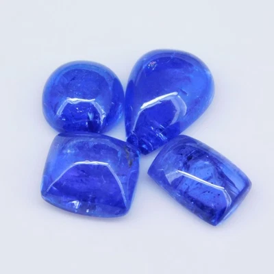 Piedra preciosa suelta natural de tanzanita de 20,10 quilates con cabujón azul certificada Foto 1 de 3