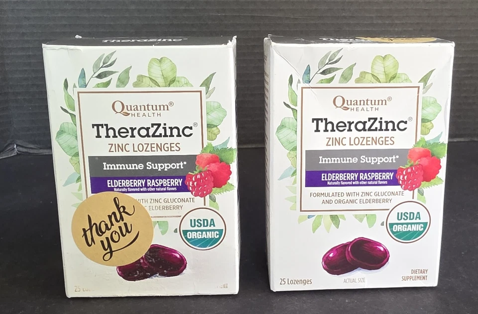 50 Pastillas Quantum Health TheraZinc Saúco Frambuesa Zinc, 2x25 *Exp:10/25* Foto 1 de 4