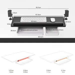 Non Punching Keyboard Hanging Holder With Drawer Computer Under Table Keyboard - Photo 1/12