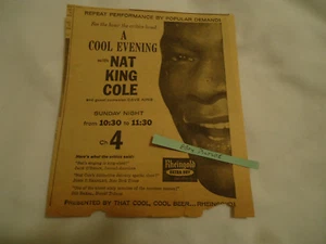 Rhinegold Beer Nat King Cole 1960 newsprint ad - Picture 1 of 1