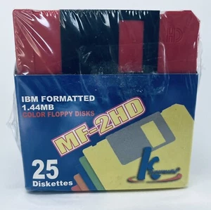 New Box 25 Diskettes Khypermedia MF-2HD 1.44MB 1.44 Floppy Disks IBM Formatted - Picture 1 of 6