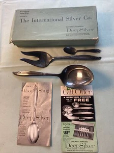 International Silver Co. Vintage Woodsong 2-teiliges Salatbesteck im Originalkarton - Bild 1 von 7