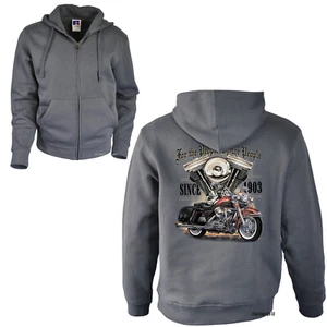 Chaqueta de motociclista con capucha sudadera clásica motivo Harley Estados Unidos clásico *4081 - Imagen 1 de 3