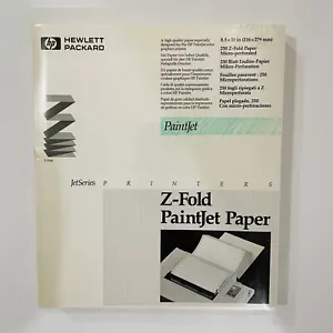 HP 8.5" x 11" Z-Fold PaintJet Paper 250 Perforated Sheets NEW SEALED - Picture 1 of 5