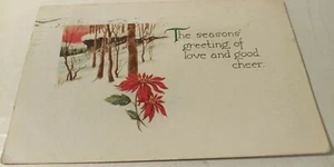 Jahreszeitengrüße 1915 Postkarte 1 Cent grüne Washington Briefmarke - Bild 1 von 3