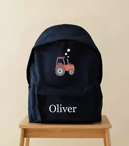 Personalised Red Tractor Backpack, Rucksack ,Lunch Box, Bottle, Back to School - Picture 1 of 18