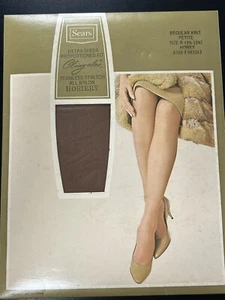 VTG NOS Sear Cling-Alon All Nylon Hosiery Honey Regular Petite B (9.5-10.5) USA - Picture 1 of 4