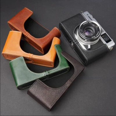 Genuine Leather Half Camera Case Bag Cover for Canon Canonet QL17 GIII QL19 GIII