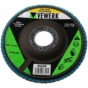 120 Grit Zirconium Flap Discs for Sanding Grinding Removal 4-1/2" Grinder 50pc - Imagen 1 de 3