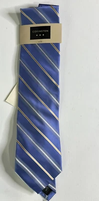 Covington Blue Brown Striped Silk Neckwear Tie New With Tag - Image 1 of 3