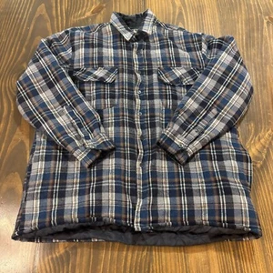 RUGGEDWEAR BOG Herren Flanell Jacke Large blau kariert gesteppt gefüttert Workwear warm - Bild 1 von 7