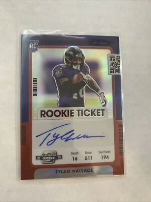 2021 Contenders Optic Tylan Wallace Rookie Ticket Auto Autograph Red #62/149 - Image 1 of 2