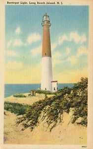 1930 Postal Nueva Jersey Luz Barnegat Long Beach Island Faro SIN PUBLICAR NJ017 - Imagen 1 de 2