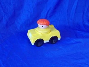Fisher Price Little People Yellow Car w/ Girl Chunky 1990 - Picture 1 of 7