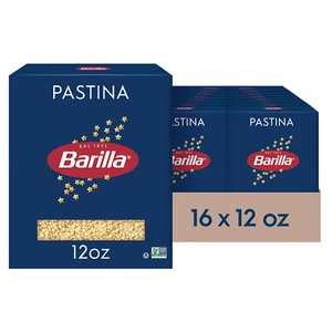 Pasta Pastina, 12 OZ Caja (Pack de 16) - Pasta no transgénica hecha con sem de trigo duro - Imagen 1 de 9