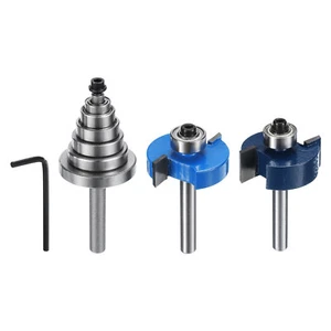 T Slot Cutter Rabbet Router Bit Set 6mm Shank Multiple Depths with 6 Bearings - Picture 1 of 7