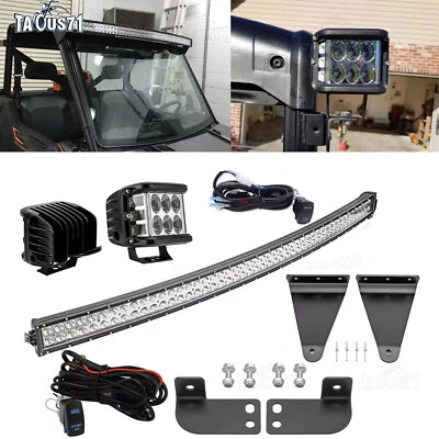 Barra de luz para Polaris Ranger 570 900 1000 52" + Soporte de techo delantero trasero + Cápsula LED de 4" Foto 1 de 4