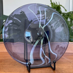 Salamandra Studio-Vintage 8" Art Glass Rondel Suncatcher Disc-Signed & Dated '02 - Picture 1 of 4