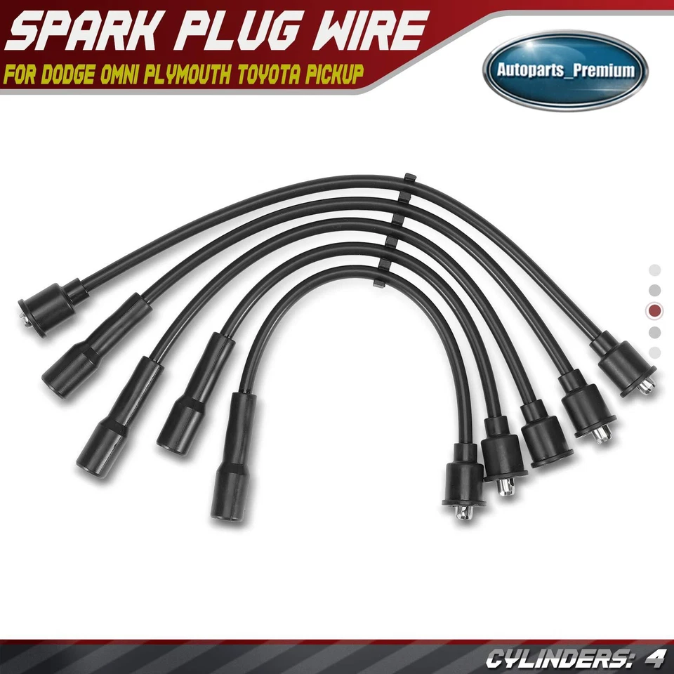 5 juegos de cables de bujía para Dodge Omni 1978 Plymouth Toyota Pickup Celica 7 mm Foto 1 de 4