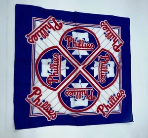 Vintage 1995 MLB Philadelphia Phillies blau/weiß/rot Athletic Baseball Bandana - Bild 1 von 3