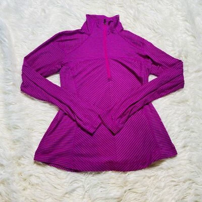 Columbia Top Mujer Pequeña Ropa Activa Camisa Cuarto Cremallera Pullover Rayas Foto 1 de 4