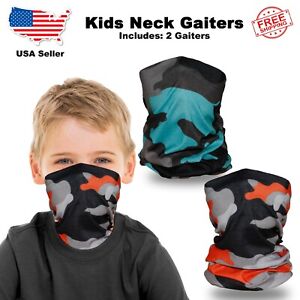 TuxCen Kids Neck Gaiter Bandana Face Mask Scarf Balaclava UV Prot. (See Video)