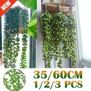 1/2/3x Fake Hanging Plants Artificial Succulents String Pearls House Vine Plant - Picture 1 of 15