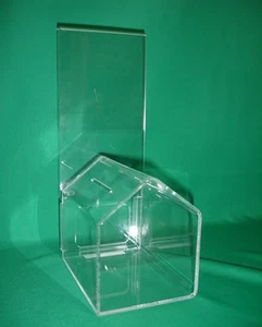 STRONG ACRYLIC "DOG-HOUSE" SHAPED DONATION BRIEF BOX - Picture 1 of 2