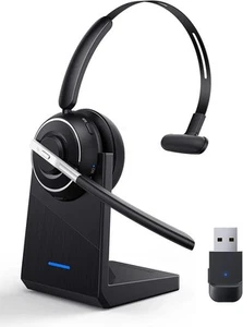 PrancyBt (KH122M) Bluetooth Headset, V5.2 Wireless Headset with AI Noise Cancel - Photo 1 sur 3