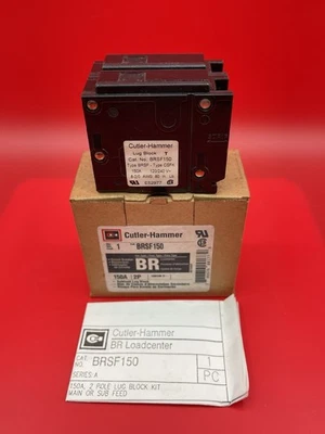 Centro de carga Cutler-Martillo BRSF150 150A 2P BR, bloque de terminales de subalimentación 120/240 V (nuevo en caja) Foto 1 de 4