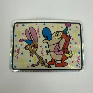 RARO Vintage Ren and Stimpy Cumpleaños Confeti Prisma Máquina Expendedora Pegatina Nuevo de Lote Antiguo - Imagen 1 de 5
