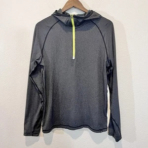 PrenAna Breathe Ligero Capucha Cuarto Cremallera Top Gris Rayas Para Mujer’s M - Imagen 1 de 9