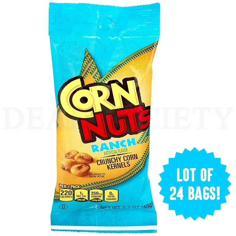 CORN NUTS Ranch Flavored Crunchy Corn Snacks 1.7oz Lot of 24 Bags - Image 1 of 3
