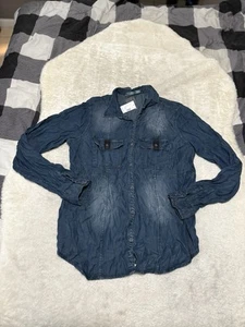 New Maurices Women’s Blue Denim Button Shirt Size XL Lightweight - Picture 1 of 7