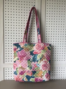 Vera Bradley Superbloom Floral Tote Schultertasche Magnetverschluss Pink Blau Multi - Bild 1 von 8