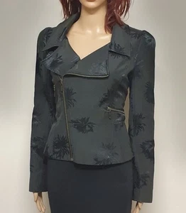 CUE 10 Black Zip Front Waist Jacket . Fitted Lined . - Picture 1 of 6