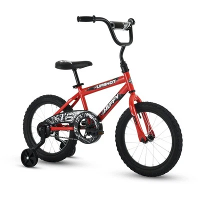 Huffy Upshot 16 Inch Boys Bike with Training Wheels Durable Steel Frame Red - Image 1 of 4