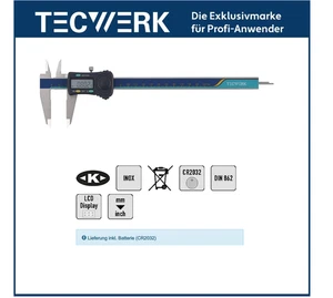 Messschieber DIN862 200 mm digital eckig TECWERK - Bild 1 von 1