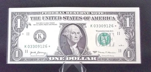 2017 $1 FRN Dallas K Star Note 2nd Run Rare Federal Reserve Note Crisp Unc #126* - Picture 1 of 2