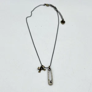 Pave Betsey Johnson Sicherheitsnadel Halskette - Bild 1 von 3