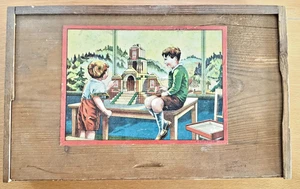 VTG 1920s 1930s German? Wooden Childrens Toy 64 Building Blocks In Wooden Box - Picture 1 of 10