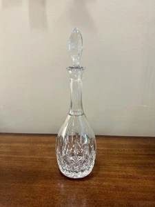 "Decantador de cristal de vidrio cortado vintage con tapón - 15"" de alto" - Imagen 1 de 5