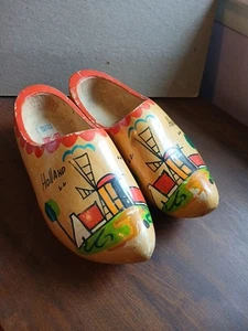 Zapatos holandeses de madera vintage zuecos tallados a mano Holanda - Imagen 1 de 10