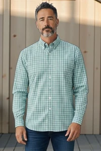 L.L. Bean Herren Größe Large faltenfreies Slim Fit Button-Down Hemd - Bild 1 von 9