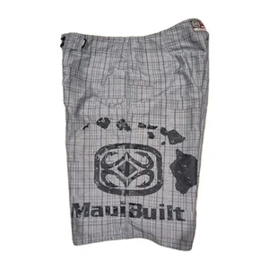 Maui Built SZ 34 Swim Trunks Hawaiian Board Shorts Cargo 12" Inseam Maui Strong - Picture 1 of 12