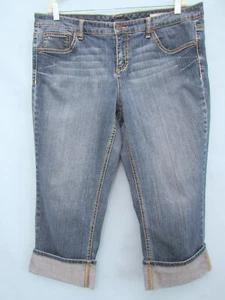 Pantalones de mezclilla recortados Tommy Hilfiger talla 16 azul American Spirit tiro medio pierna recta - Imagen 1 de 8